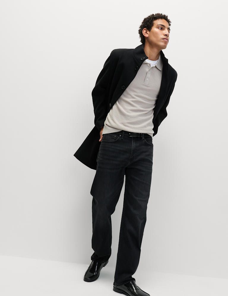 Cotton Modal Geometric Knitted Polo