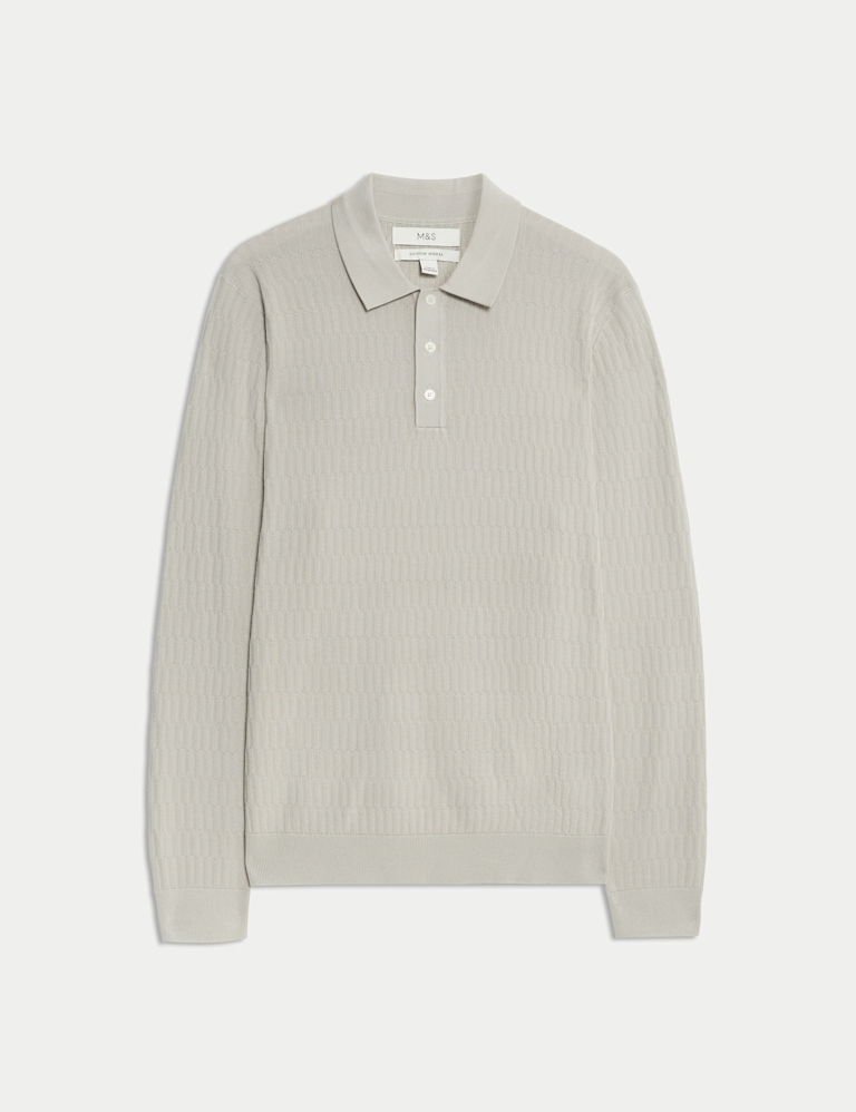 Cotton Modal Geometric Knitted Polo