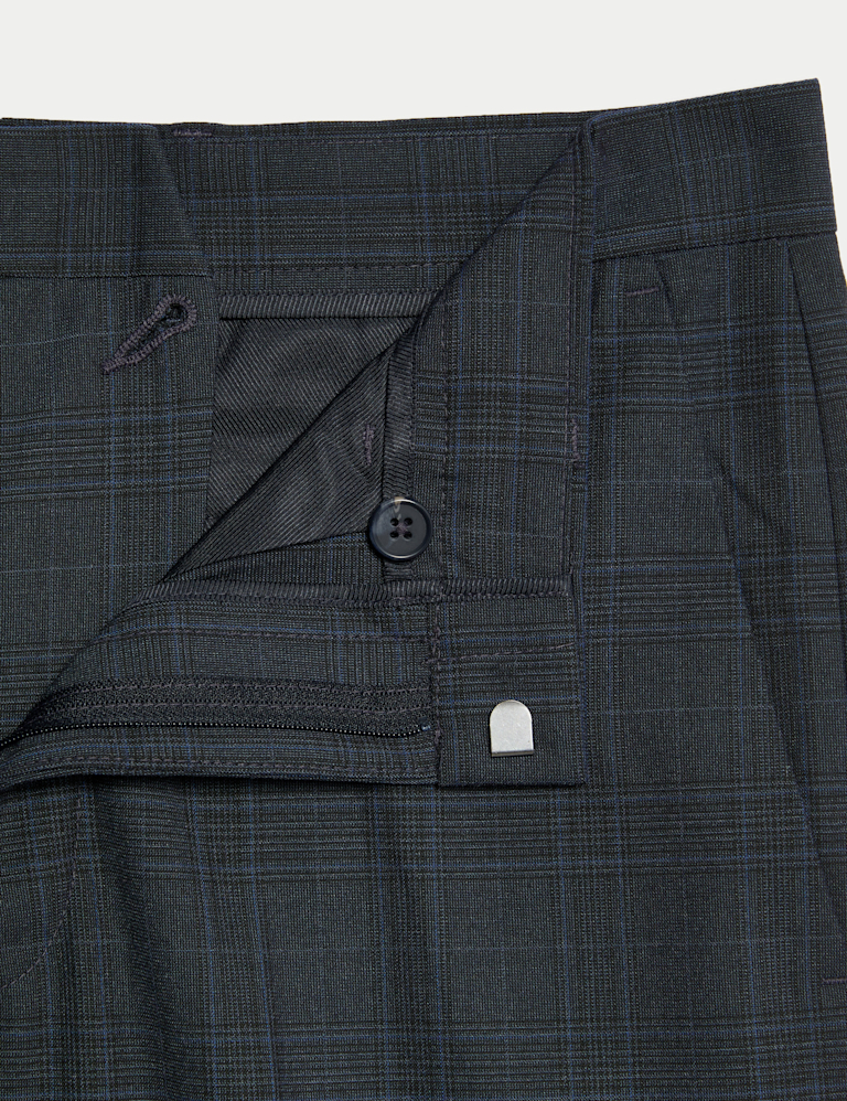Tailored Fit Checked Trousers