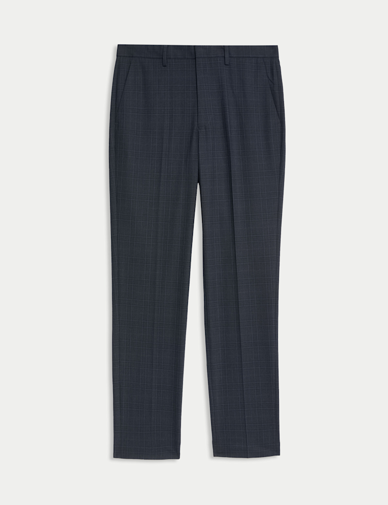Tailored Fit Checked Trousers