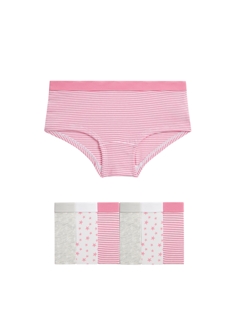 7pk Cotton Rich Stripes & Stars Shorts (5-16 Yrs)