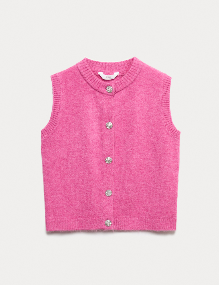 Button Through Knitted Vest (6-16 Yrs)