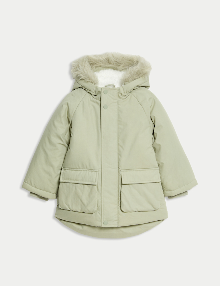 Cotton Rich Faux Fur Hooded Parka (2-8 Yrs)
