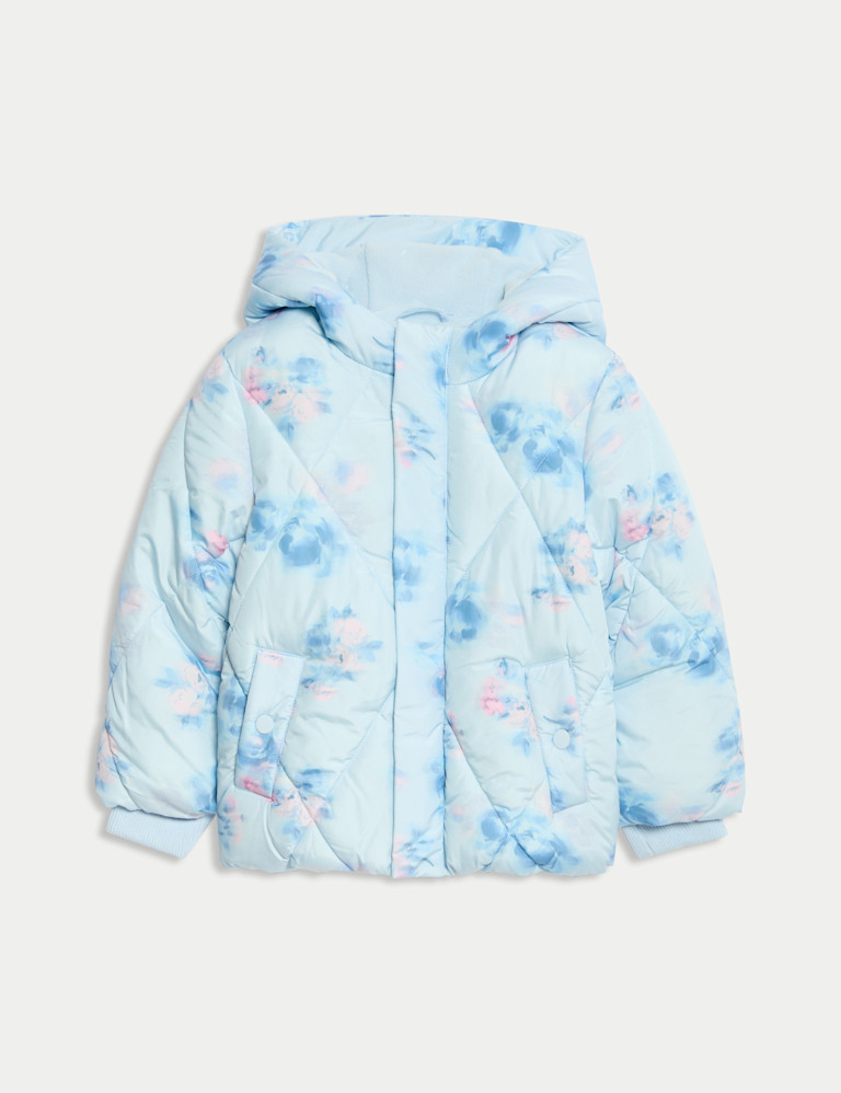 Floral Print Padded Hooded Coat (2-8 Yrs)