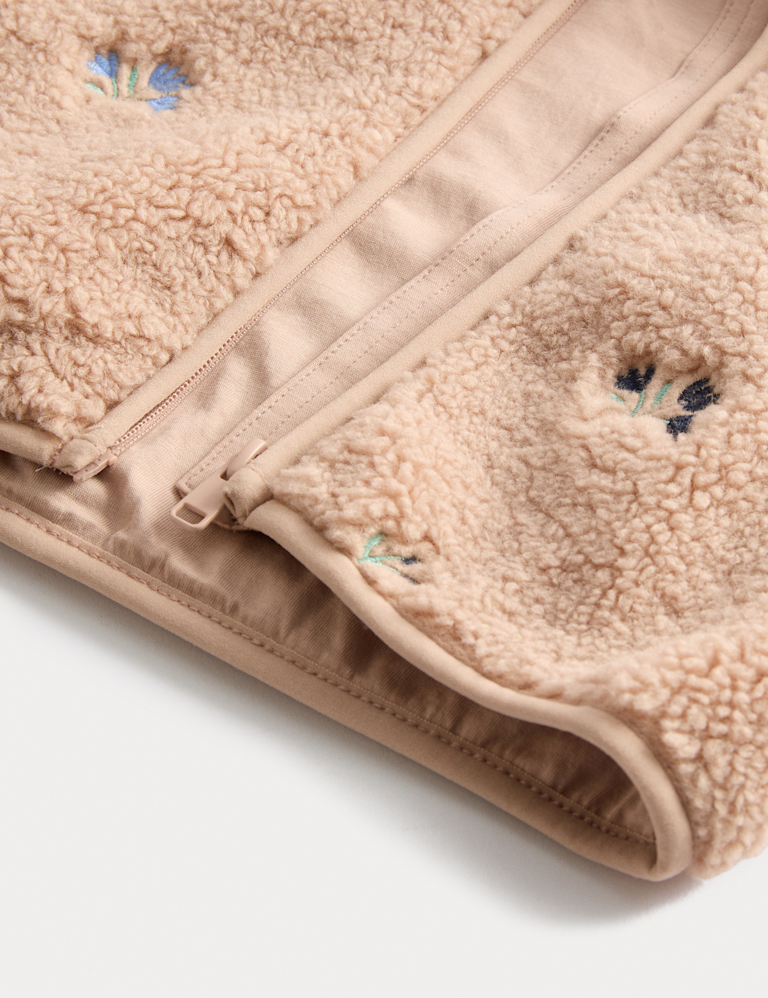 Borg Floral Embroidered Hooded Jacket (0 Mths-3 Yrs)