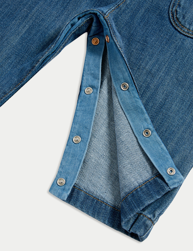 Cotton Rich Denim Heart Jumpsuit (0 Mths – 3 Yrs)