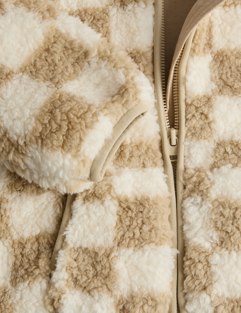 Colour Block Borg Zip Jacket (0-3 Yrs)