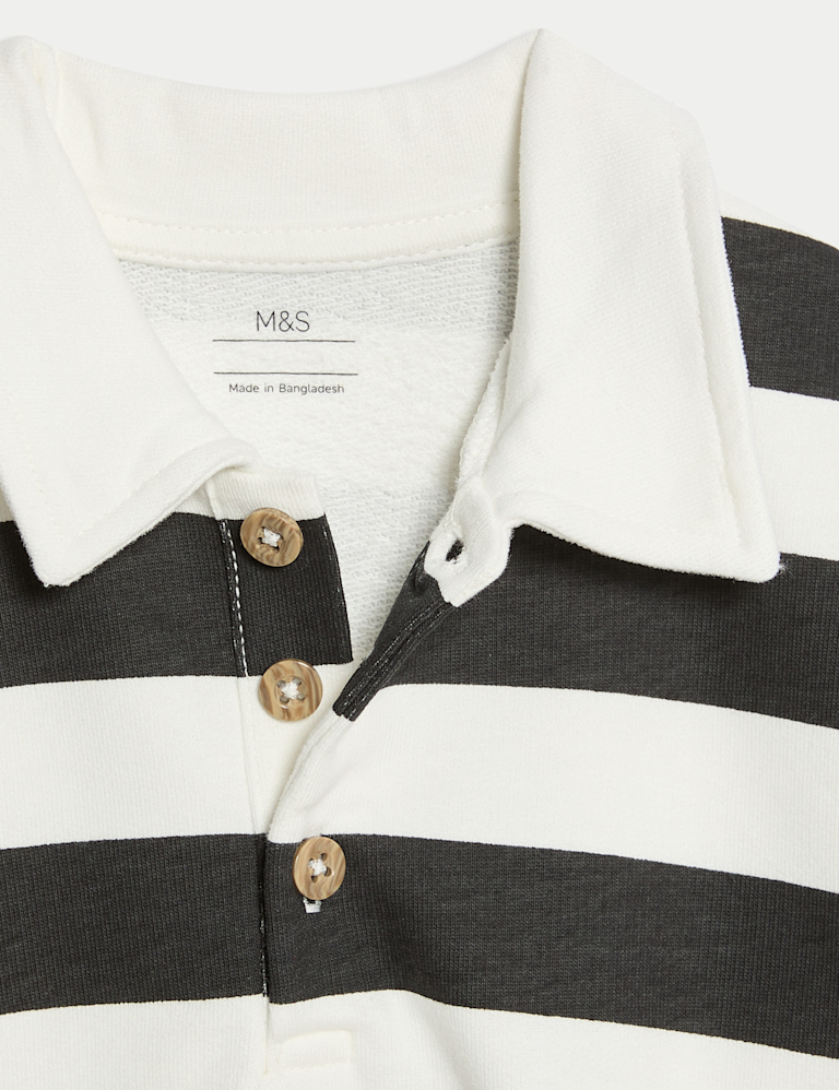 Cotton Rich Striped Rugby Sweatshirt (0-6 Yrs)