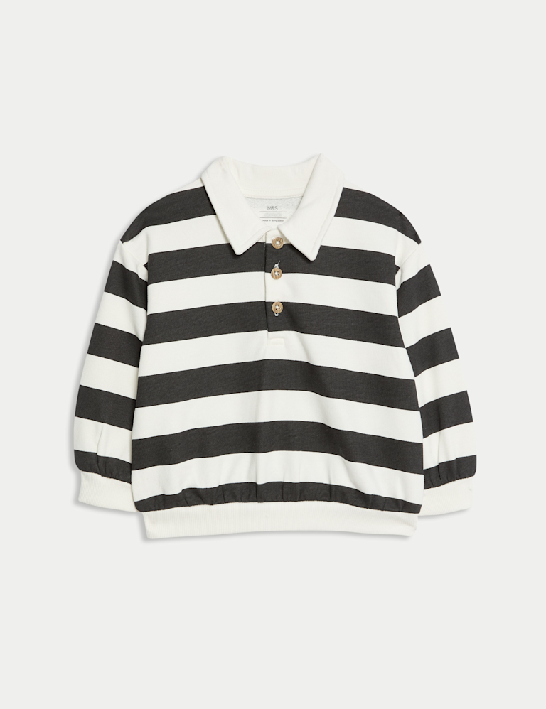 Cotton Rich Striped Rugby Sweatshirt (0-6 Yrs)