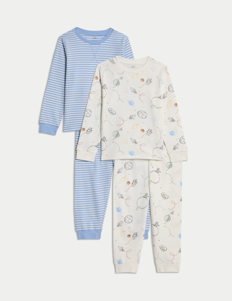 2pk Pure Cotton Space Graphic Pyjama Sets (9mths-10 Yrs)