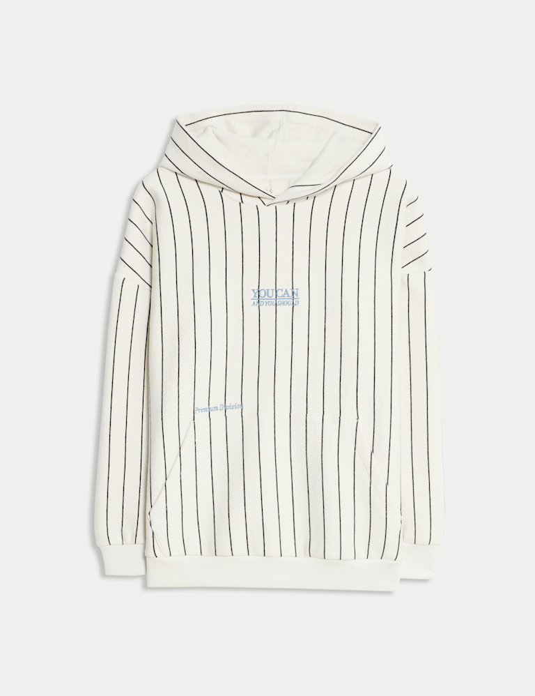Cotton Rich Striped Graphic Hoodie (6-16 Yrs) Cotton Rich Striped Graphic Hoodie (6-16 Yrs)