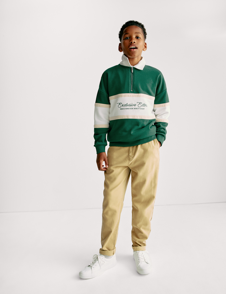 Cotton Rich Colourblock Rugby Sweatshirt (6-16 Yrs)