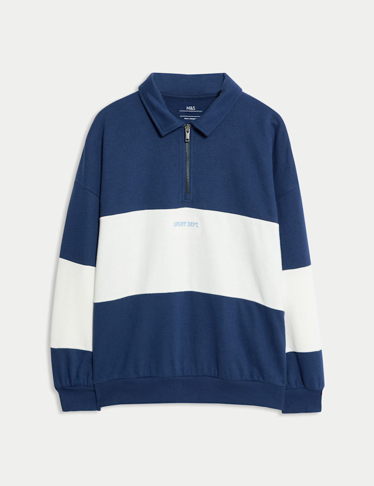 Cotton Rich Colour Block Rugby Shirt (6-16 Yrs)