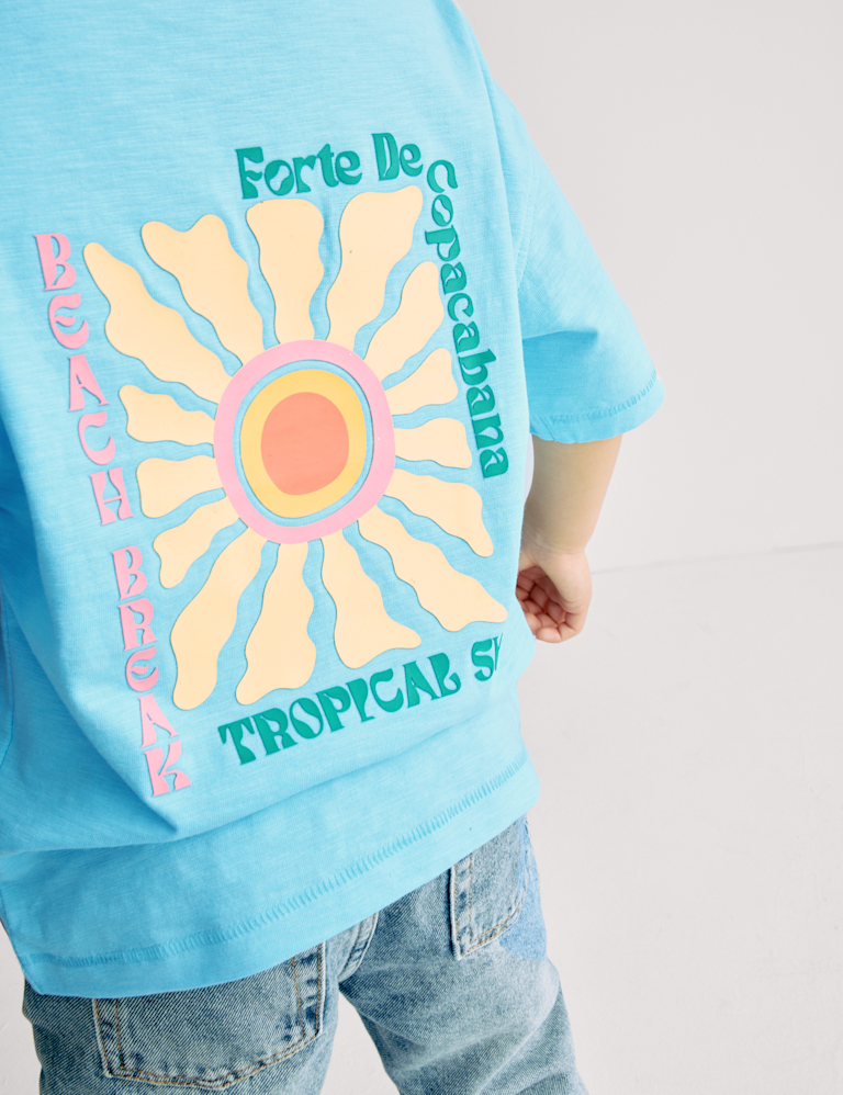 Pure Cotton Back Graphic T-Shirt (2-8 Yrs)