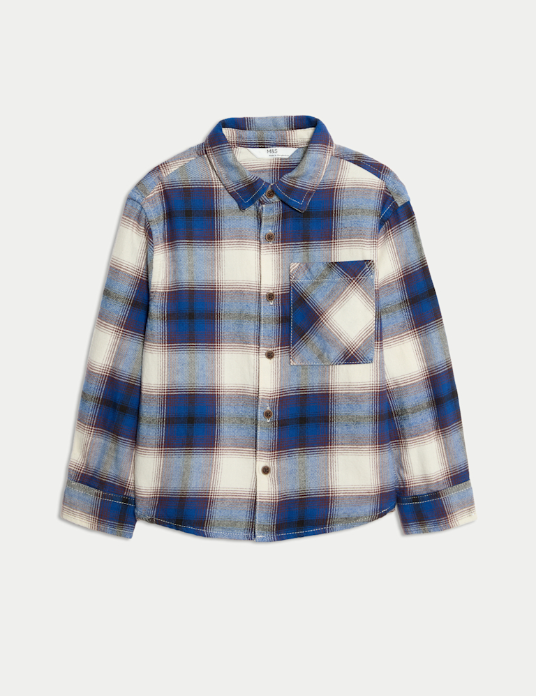 Pure Cotton Brushed Checked Shirt (2-8 Yrs)