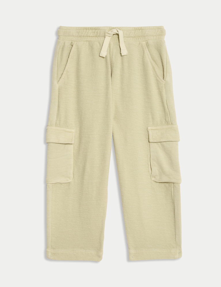 Pure Cotton Textured Cargo Trousers (2-8 Yrs)
