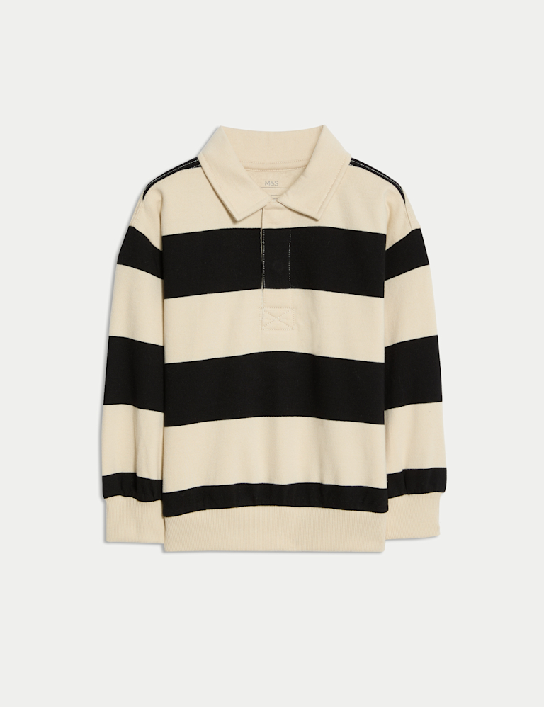 Pure Cotton Striped Rugby Shirt (2-8 Yrs)