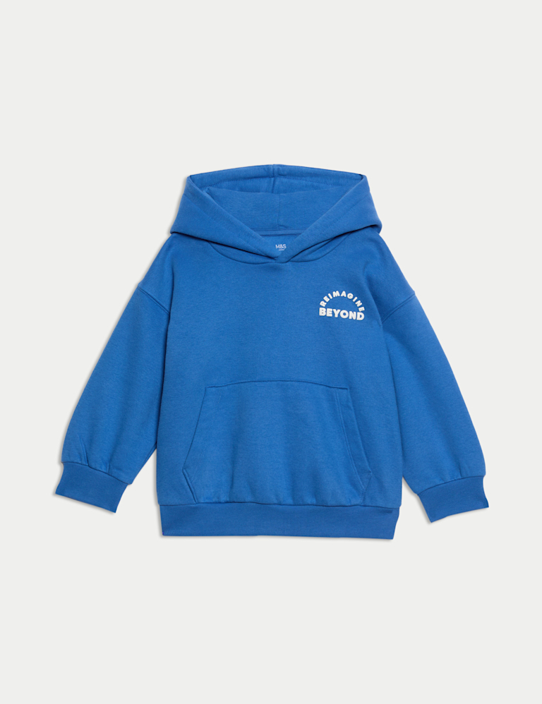 Cotton Rich Slogan Hoodie (2-8 Yrs) Cotton Rich Slogan Hoodie (2-8 Yrs)