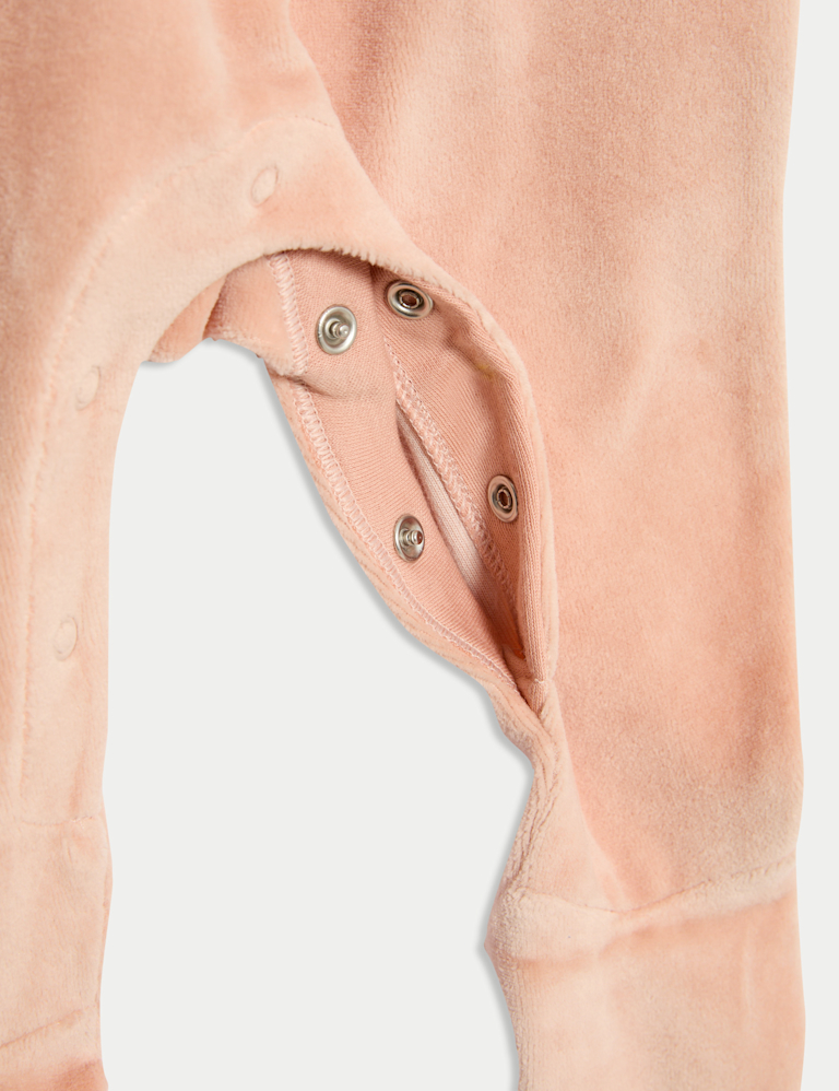 Cotton Rich Velour Sleepsuit (0 Mths-3 Yrs)