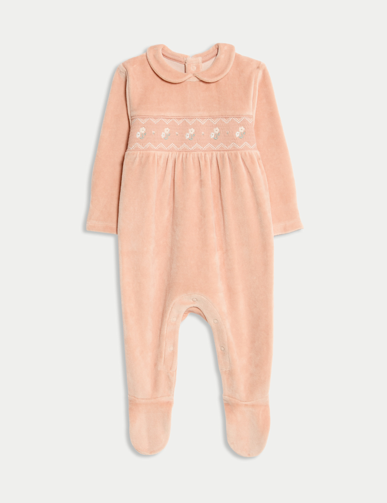 Cotton Rich Velour Sleepsuit (0 Mths-3 Yrs)