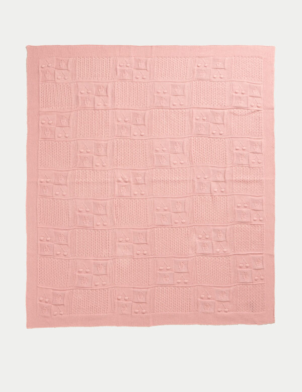 Pure Cotton Cherry Motif Cellular Shawl