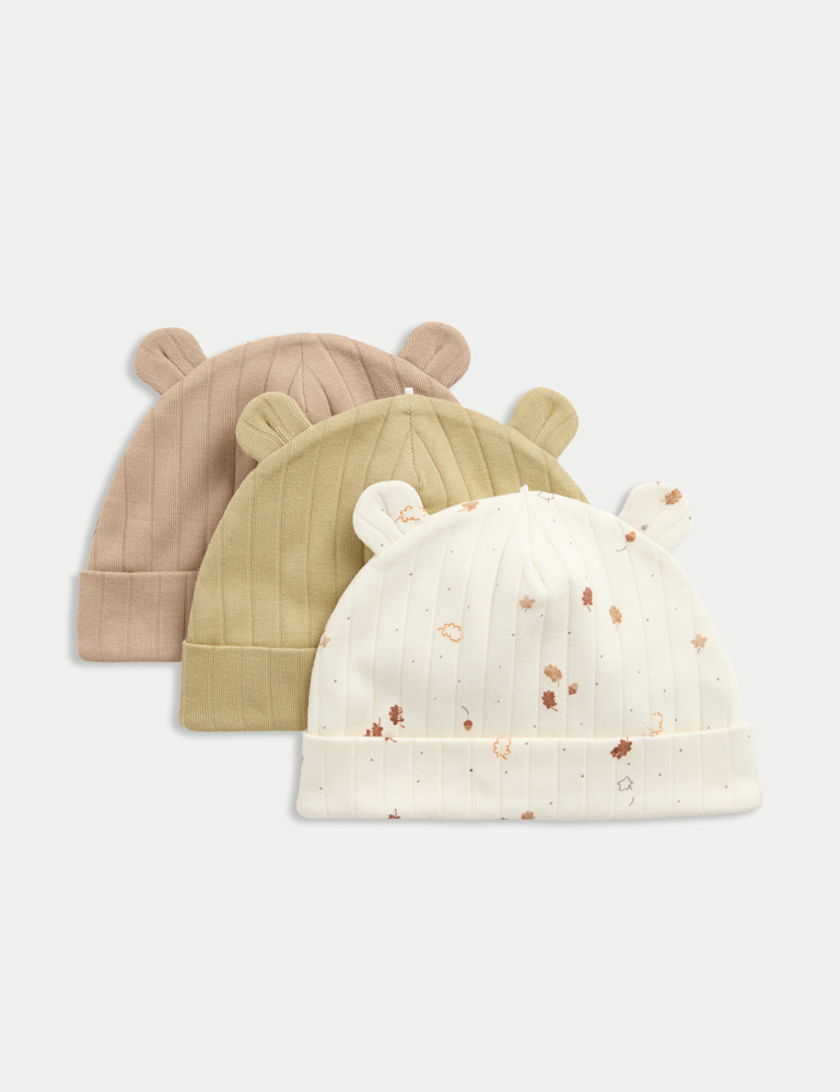 3pk Cotton Rich Leaf Print Hats 3pk Cotton Rich Leaf Print Hats