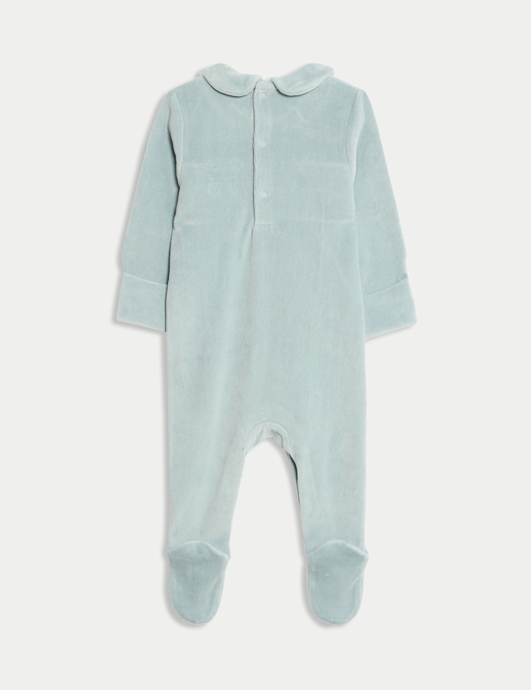 Cotton Rich Velour Sleepsuit (0 Mths-3 Yrs)