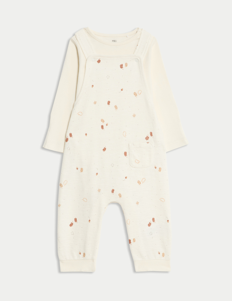 2pc Pure Cotton Leaf Outfit (0-12 Mths)