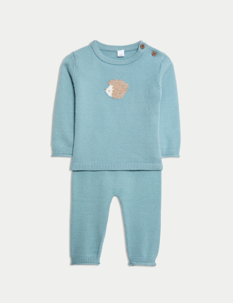 2pc Knitted Hedgehog Outfit (0-12 Mths)