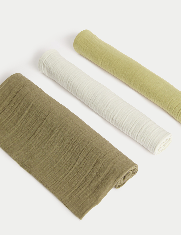 3pk Pure Cotton Muslins 3pk Pure Cotton Muslins