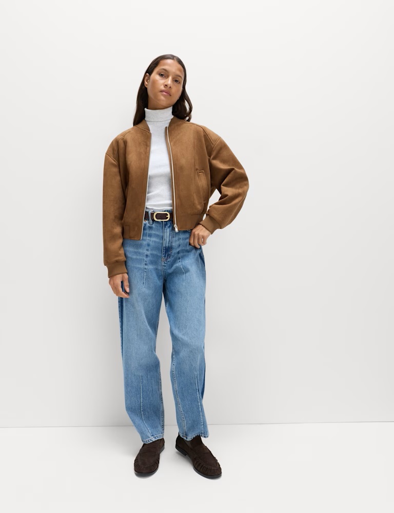 Suedette Lightweight Bomber Jacket