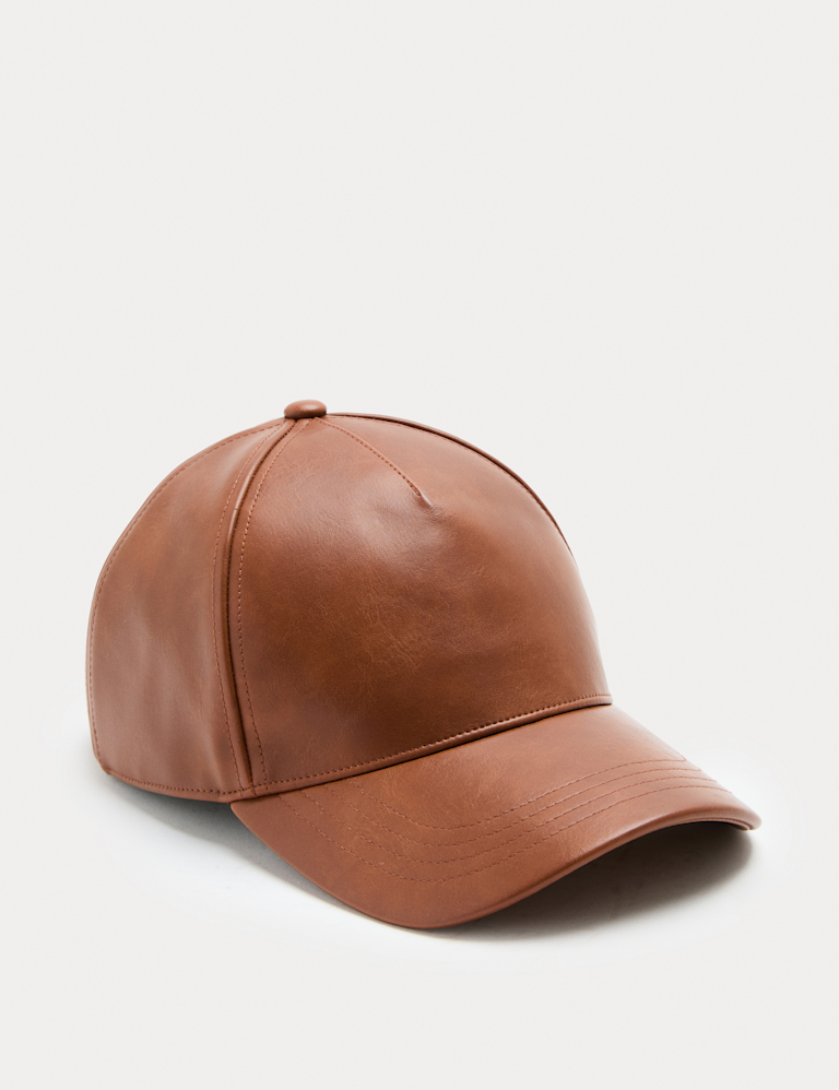 Faux Leather Baseball Cap
