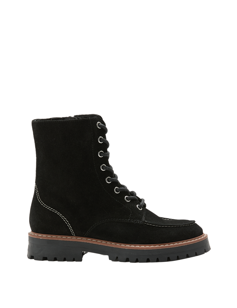 Suede Block Heel Ankle Boots