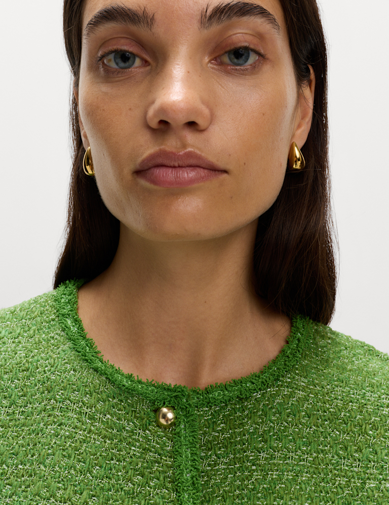 Cotton Blend Pocket Detail Military Waistcoat