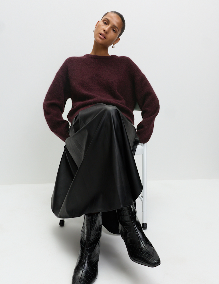 Alpaca Blend Textured Relaxed Jumper