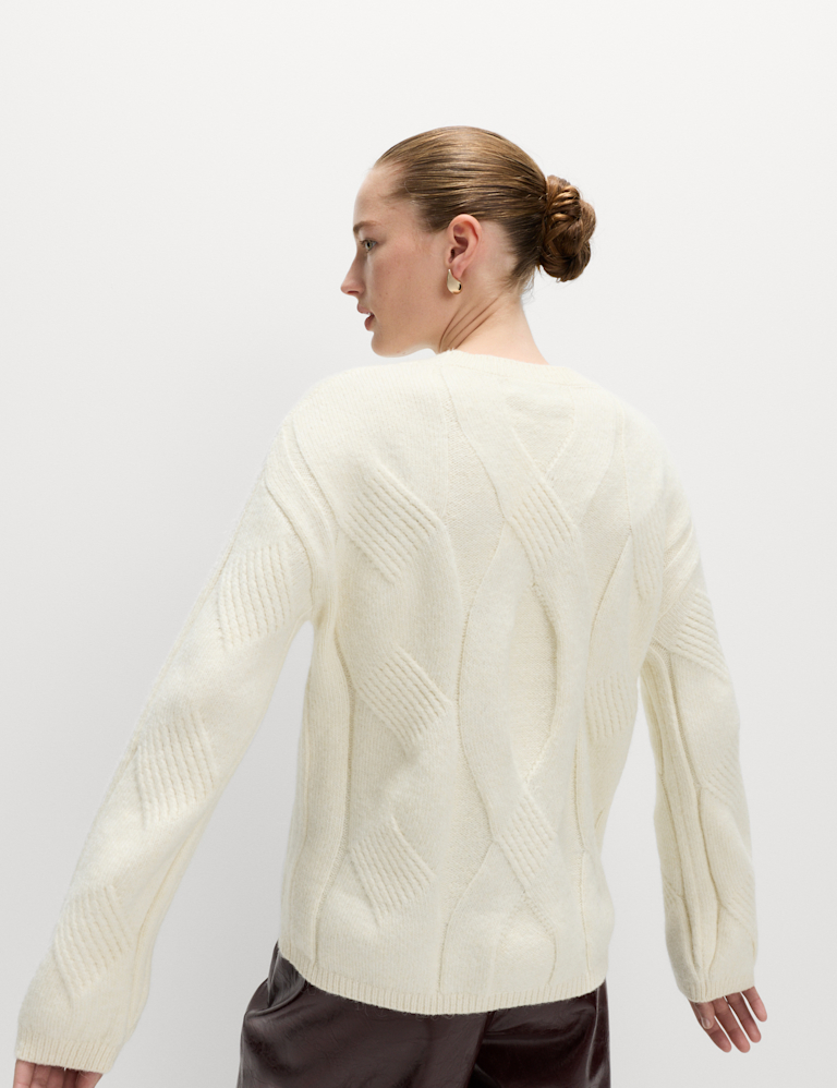 Cable Knit Relaxed Jumper with Alpaca