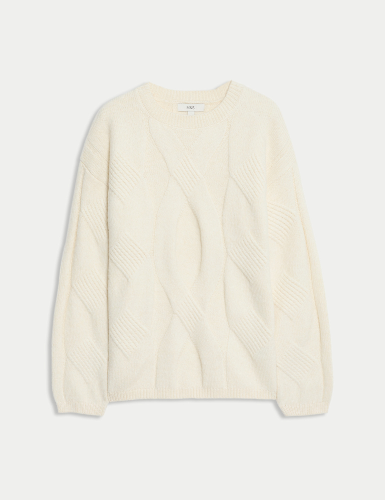 Cable Knit Relaxed Jumper with Alpaca