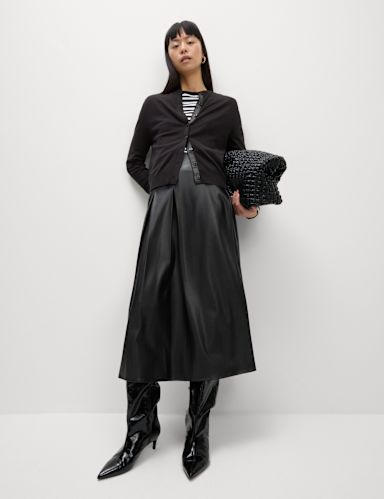 Crew Neck Button Front Cardigan