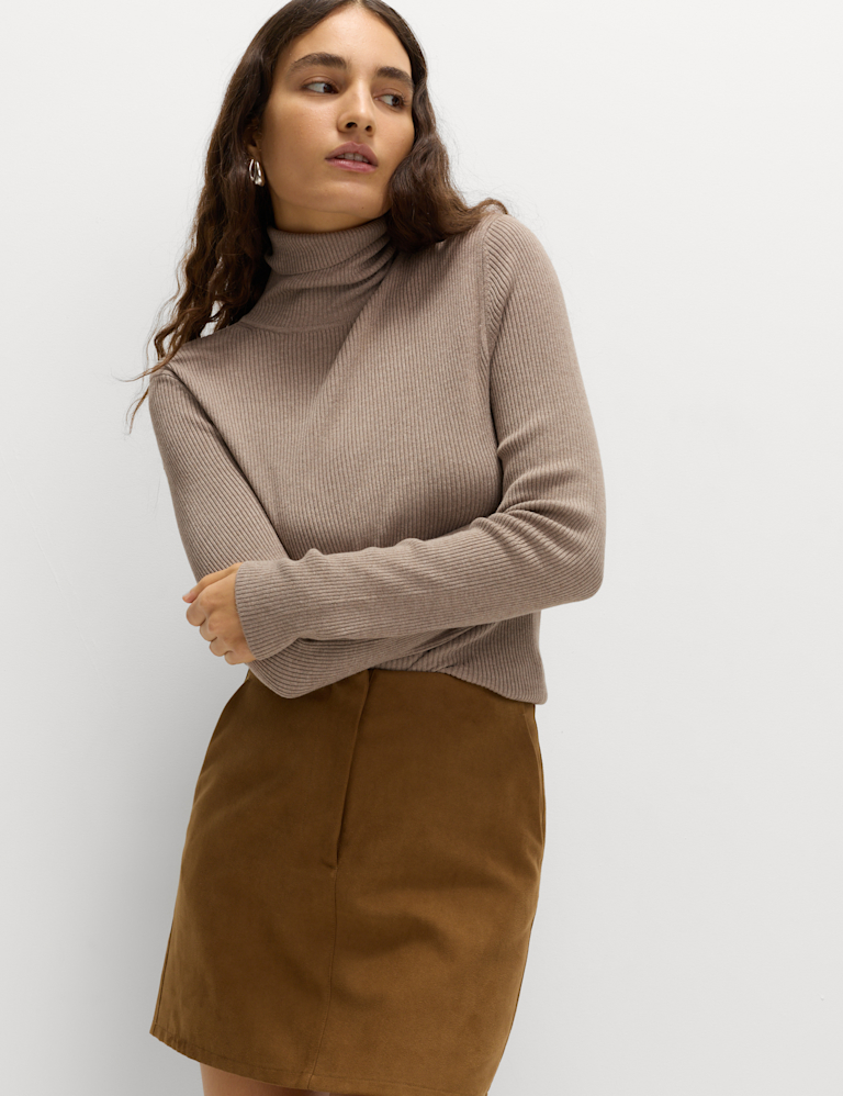 Ribbed Roll Neck Jumper