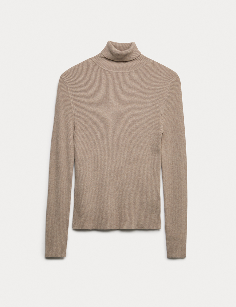Ribbed Roll Neck Jumper
