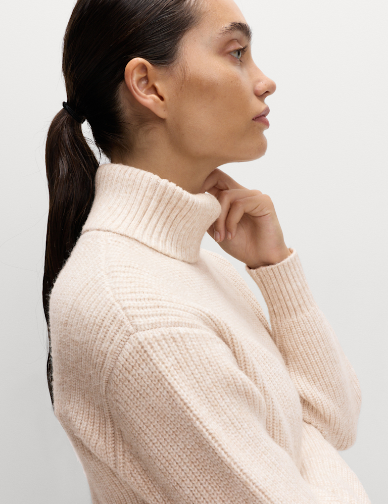 Ribbed Roll Neck Jumper