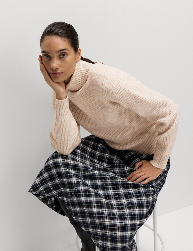 Ribbed Roll Neck Jumper