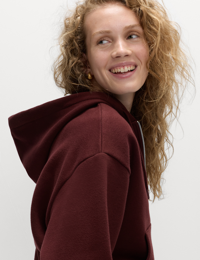 Cotton Rich Zip Up Hoodie