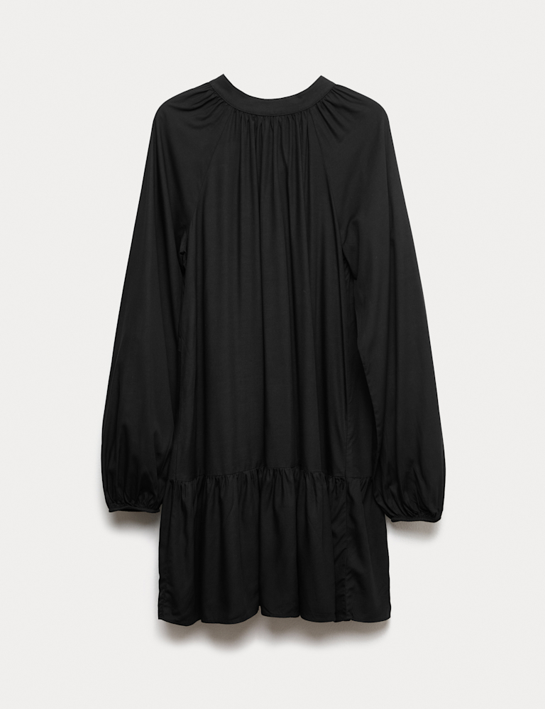 Funnel Neck Mini Smock Dress