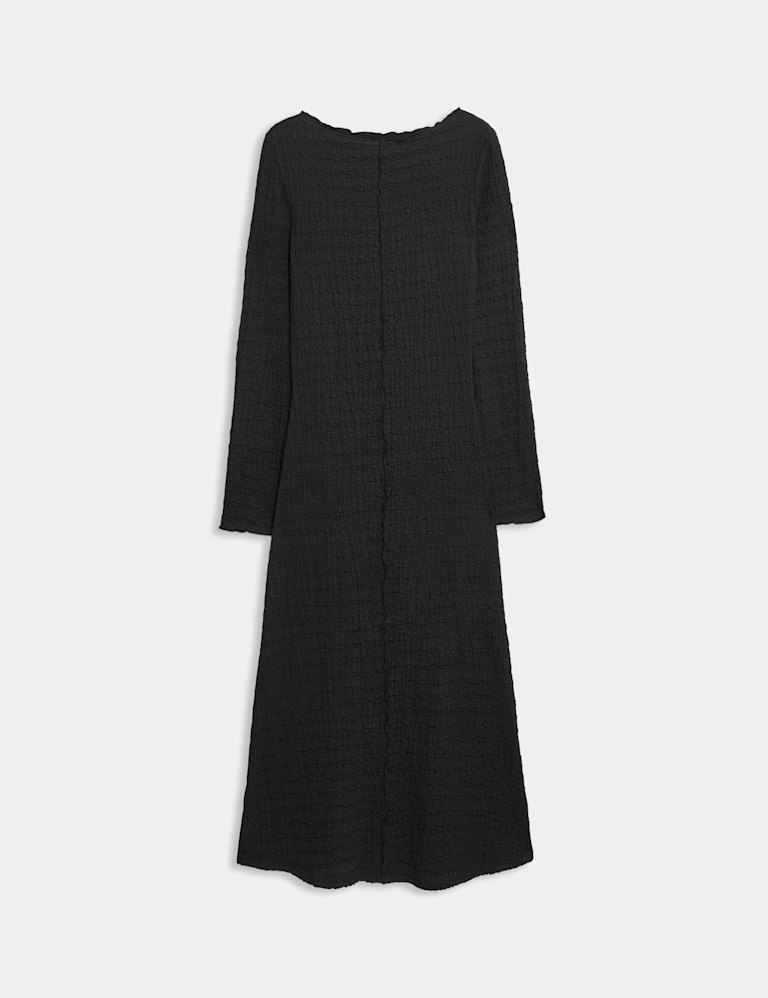 Jersey Textured Midi Skater Dress