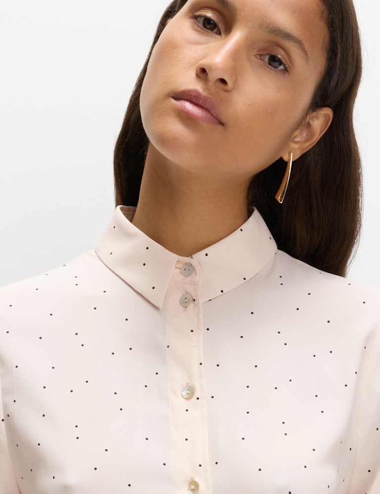 Printed Collared Button Through Shirt Printed Collared Button Through Shirt