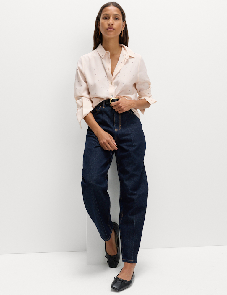 Printed Collared Button Through Shirt