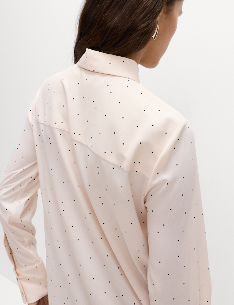 Printed Collared Button Through Shirt