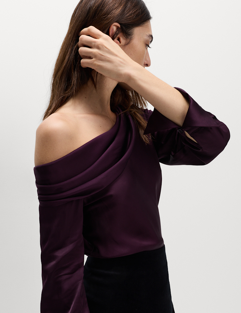 Satin Off The Shoulder Top