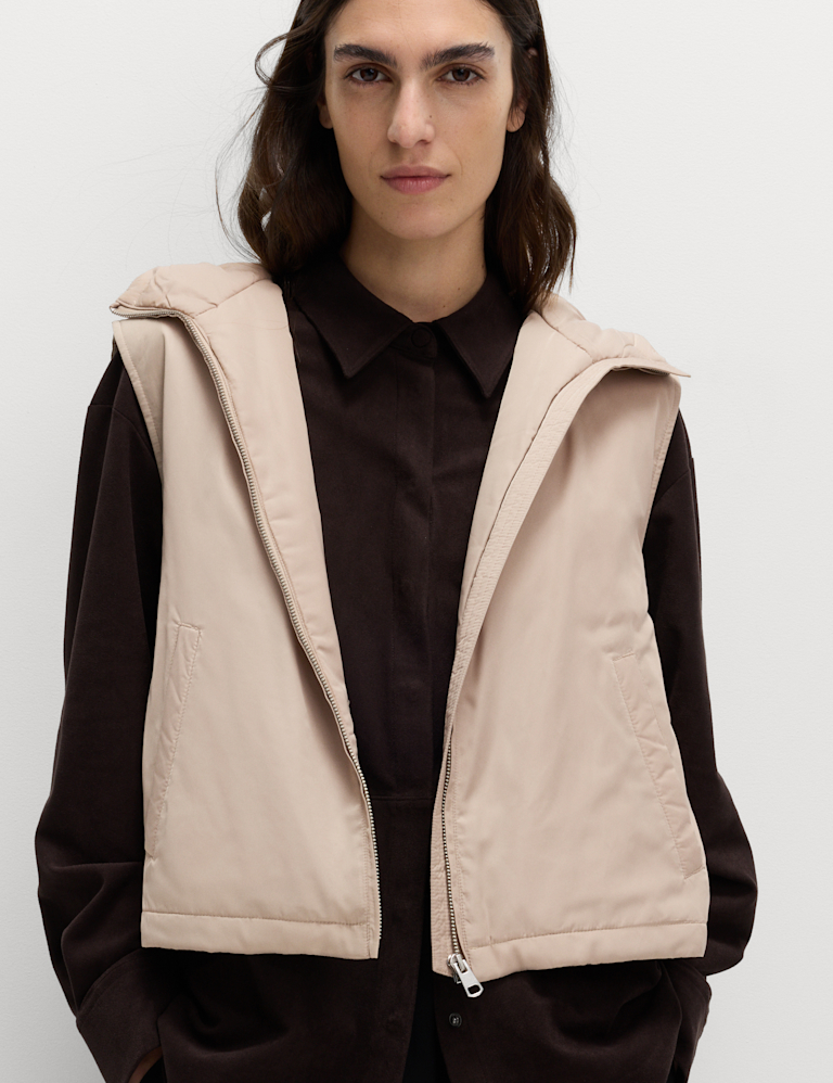 Waterproof Padded Hooded Cropped Gilet